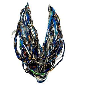 Dona Bela Shreds Shred Lite upcycled fabric necklace scarf boho jewelry NEW NWOT